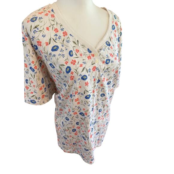 bobbie brooks woman short sleeve v neck floral womens plus size 26 - Picture 1 of 4